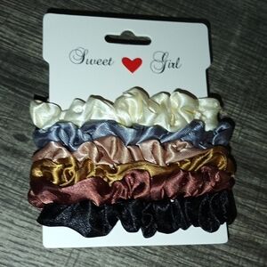 Sweet Girl Satin Scrunchies Set 6 Pieces